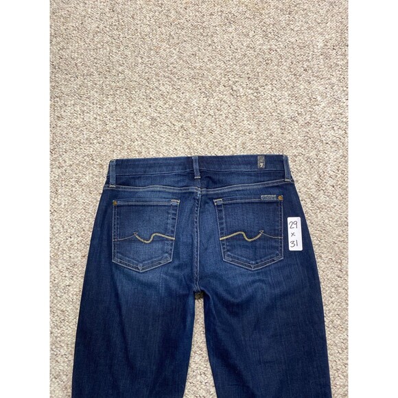 7 For All Mankind Midrise Short Inseam Karah Boot Cut Dark Wash 29 - Picture 4 of 7